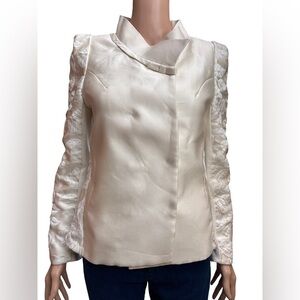 Vero Moda Cream Blazer with Textured Sleeves Medium